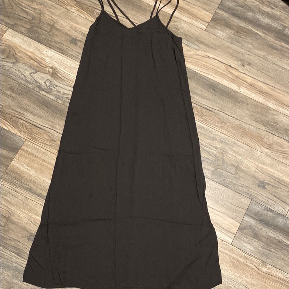 Aerie Gray Sleeveless Spaghetti Strap Maxi Dress